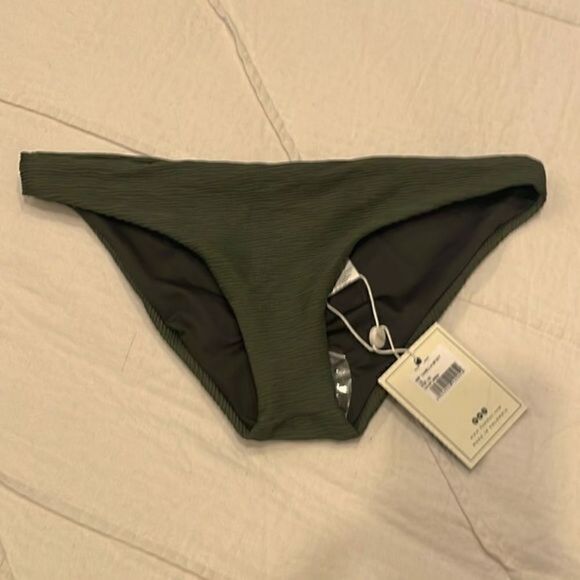 Anthropologie x Boamar Camellia Army Texture Green Bikini Bottoms XS New - Picture 3 of 9